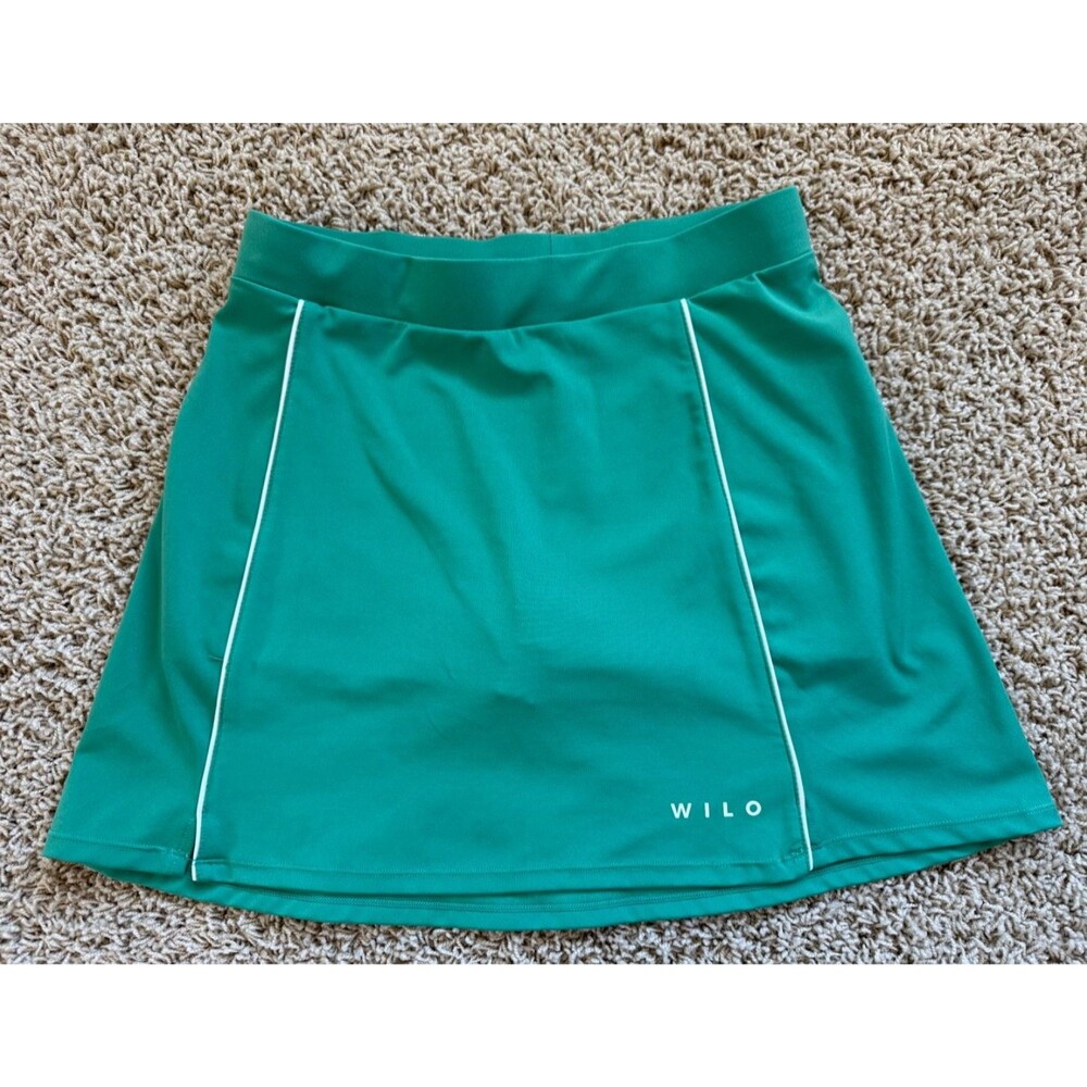 WILO the Label Women's Tennis Skirt Green With White Piping Size Small NEW